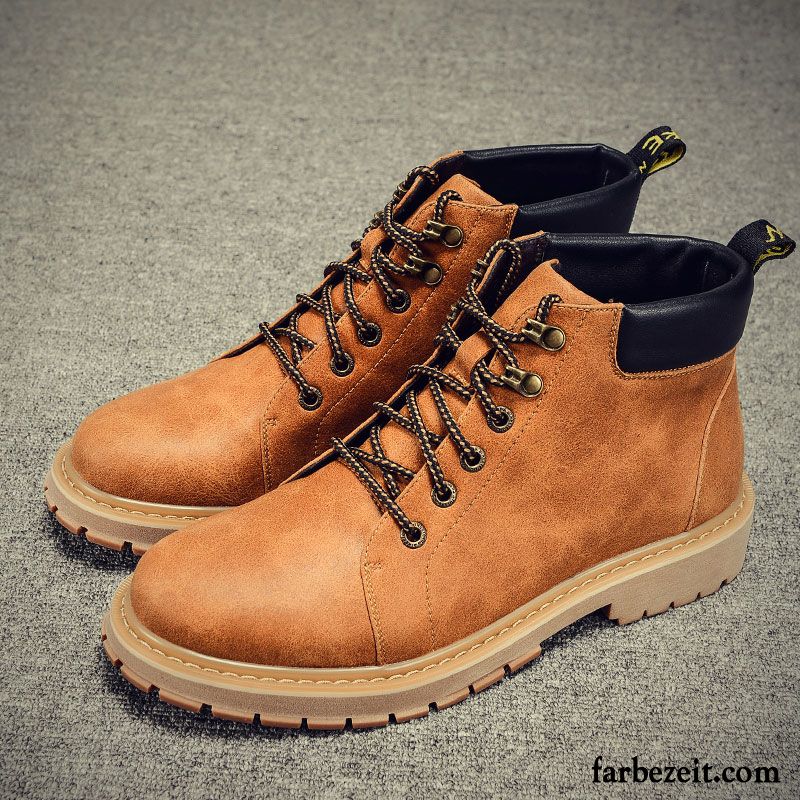 Stiefeletten Herren Winter Hohe England Retro Plus Samt Cargo Winter Martin Stiehlt Thermische Baumwolle Schuhe Sale