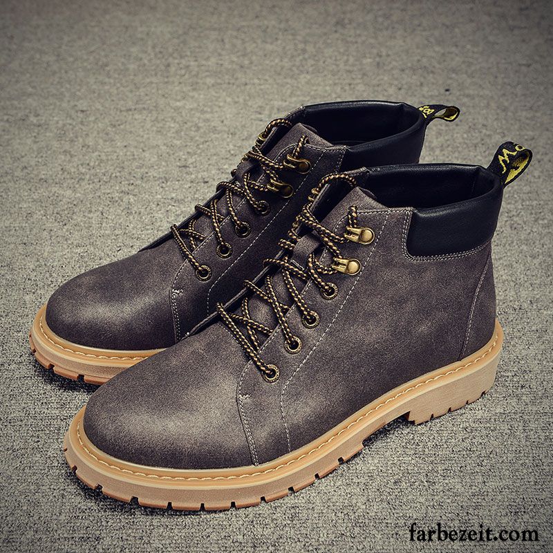 Stiefeletten Herren Winter Hohe England Retro Plus Samt Cargo Winter Martin Stiehlt Thermische Baumwolle Schuhe Sale