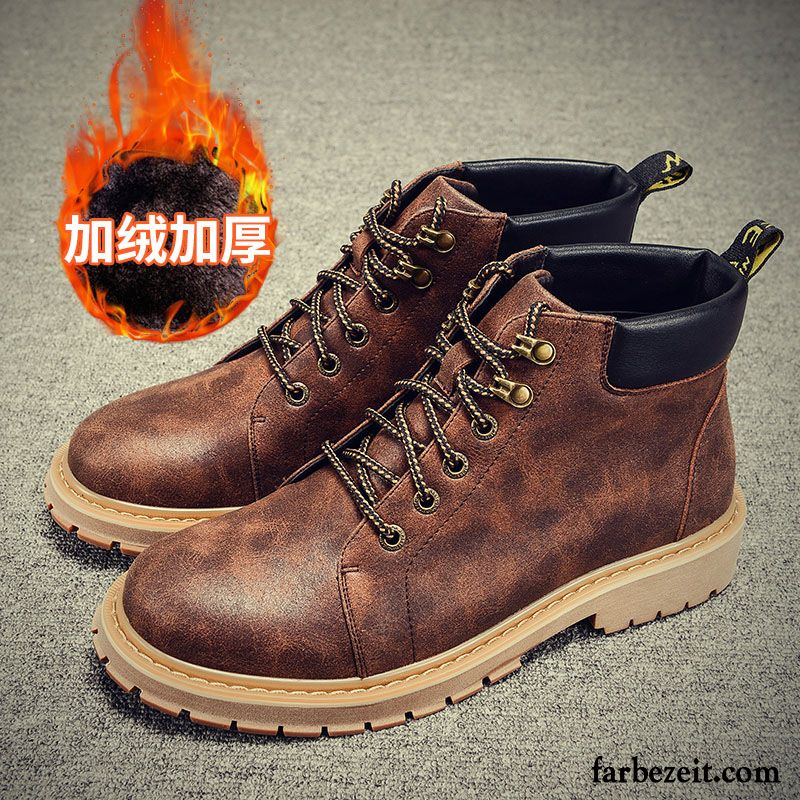 Stiefeletten Herren Winter Hohe England Retro Plus Samt Cargo Winter Martin Stiehlt Thermische Baumwolle Schuhe Sale