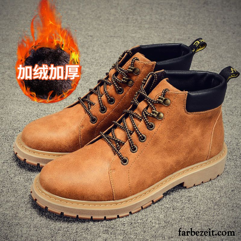 Stiefeletten Herren Winter Hohe England Retro Plus Samt Cargo Winter Martin Stiehlt Thermische Baumwolle Schuhe Sale