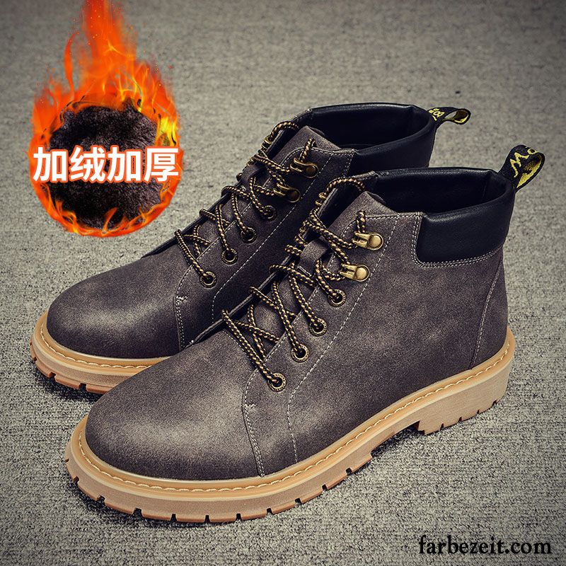 Stiefeletten Herren Winter Hohe England Retro Plus Samt Cargo Winter Martin Stiehlt Thermische Baumwolle Schuhe Sale