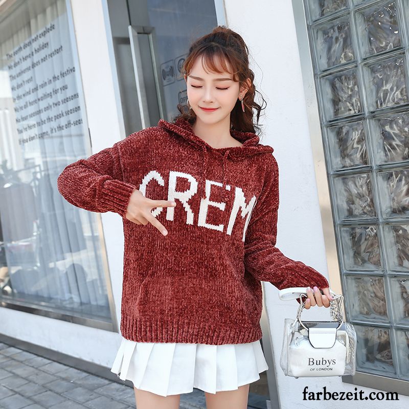 Strickpullover Damen Braun Winter Grün Pullover Neu Überzieher Golden Herbst Allgleiches Rote Lose Günstig