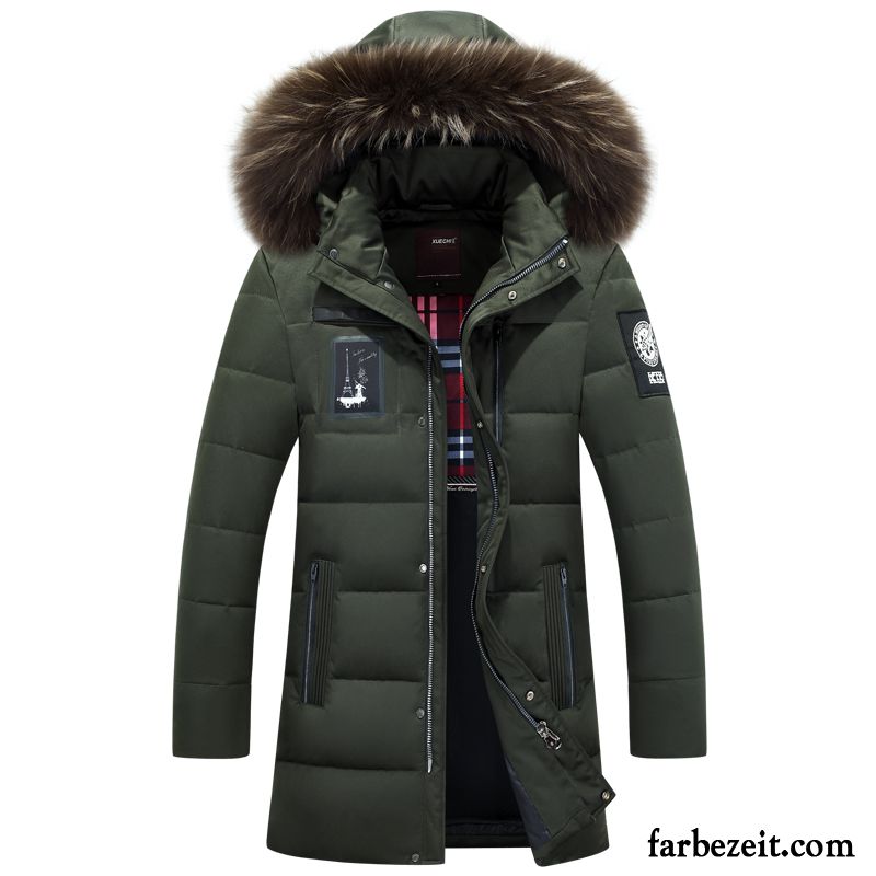 Superleichte Daunenjacke Herren Verdickung Winter Langer Abschnitt Überzieher Daunenjacke Ausverkauf Sonderangebot Rote Trend Schüler Jugend Winterkleidung Schlank Günstig