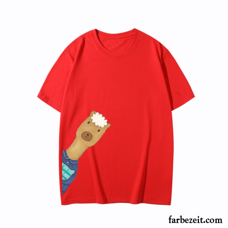 T-shirts Damen Halb Ärmel Trend Sommer Feder Mantel Schüler Kamelfarbe Rot