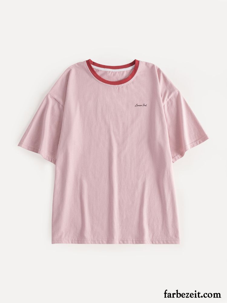 T-shirts Damen Lose Halb Ärmel Neu Rosa