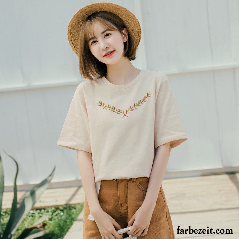 T-shirts Damen Neu Mantel Schüler Ultra Trend Lose Grün Rot