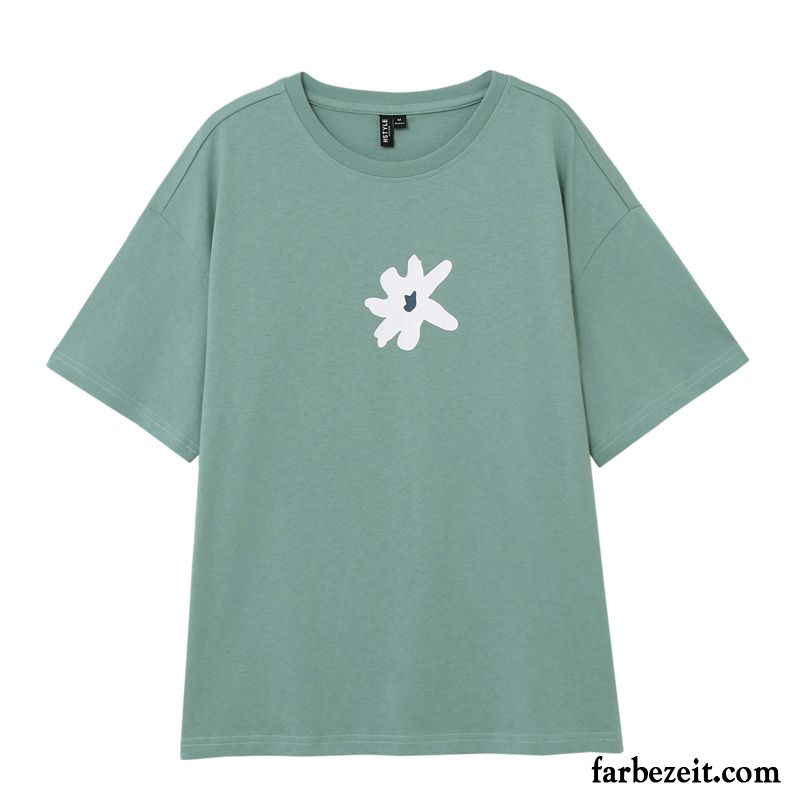 T-shirts Damen Trend Dünn Mantel Kleine Daisy Lose Neu Grün