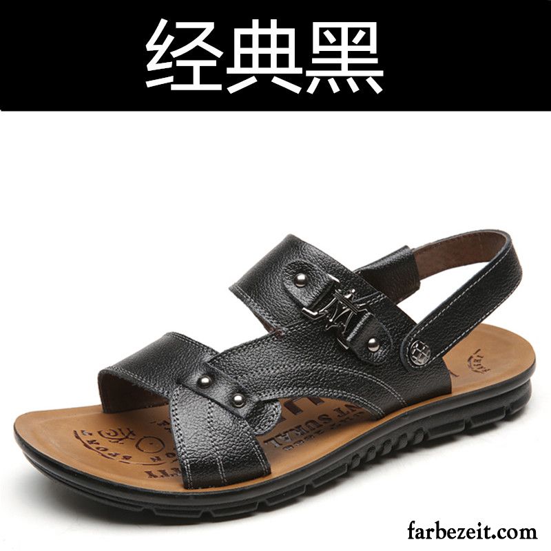 Trekking Sandalen Leder Herren Mode Sommer Hausschuhe Sandalen Leder Trend Casual Oberleder Echtleder Rabatt