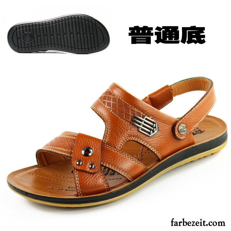 Trekking Sandalen Männer Sandalen Sommer Leder Neue Echtleder Casual Herren Strand Schuhe Billig