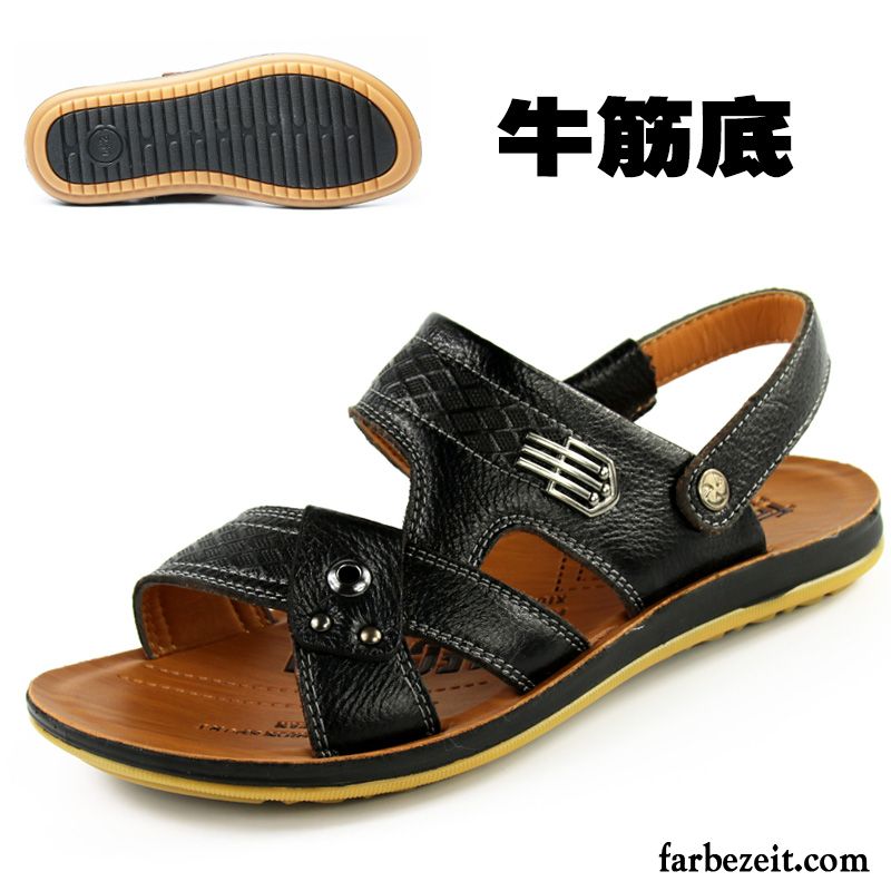 Trekking Sandalen Männer Sandalen Sommer Leder Neue Echtleder Casual Herren Strand Schuhe Billig