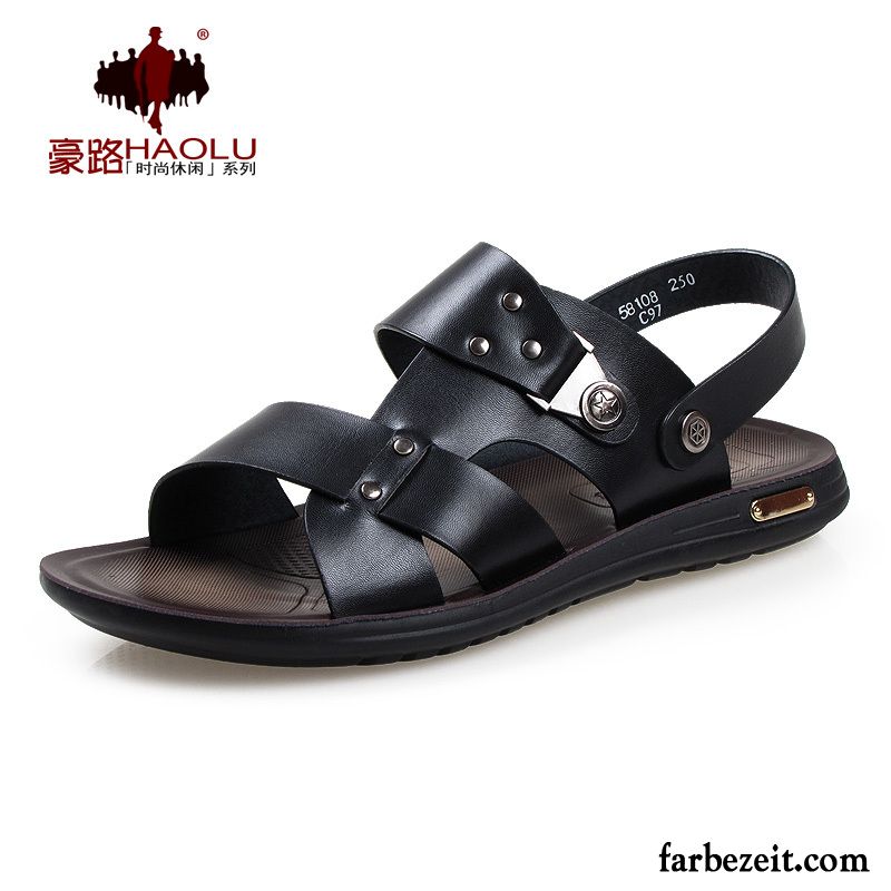 Trekkingsandalen Herren Leder Strand Atmungsaktiv Casual Sommer Beliebt Neue Mode Sandalen Original Schuhe Trend Günstig