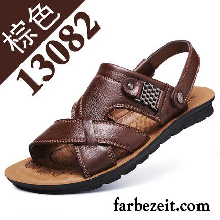 Trekkingsandalen Herren Wasserfest Jugend Sandalen Rutschsicher Strand Casual Schuhe Sommer England Echtleder Pantolette Neue Atmungsaktiv Kaufen