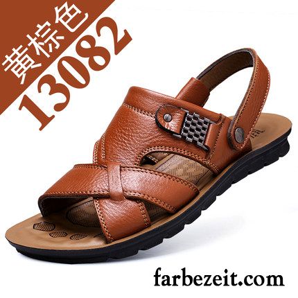 Trekkingsandalen Herren Wasserfest Jugend Sandalen Rutschsicher Strand Casual Schuhe Sommer England Echtleder Pantolette Neue Atmungsaktiv Kaufen