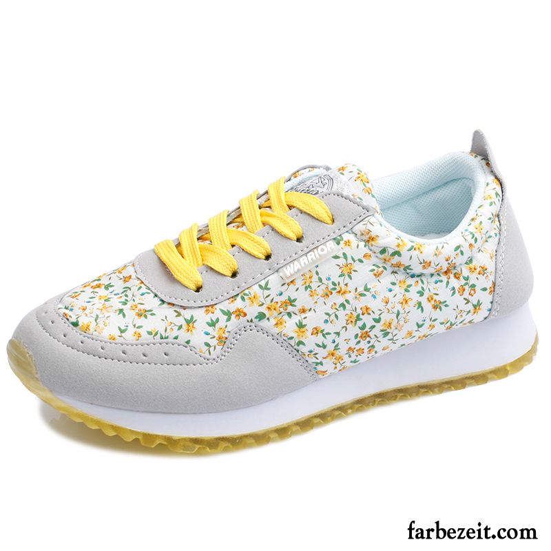 Turnschuhe Damen Blau Licht Blumen Atmungsaktiv Casual Tuch Schuhe Frisch Sportschuhe Laufschuhe Günstig