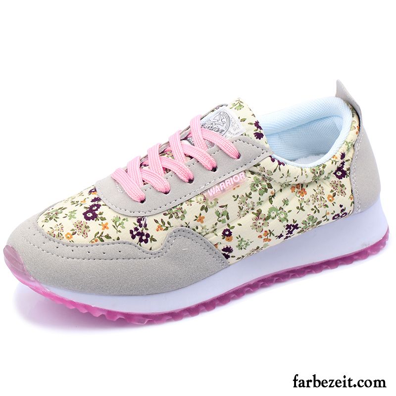 Turnschuhe Damen Blau Licht Blumen Atmungsaktiv Casual Tuch Schuhe Frisch Sportschuhe Laufschuhe Günstig