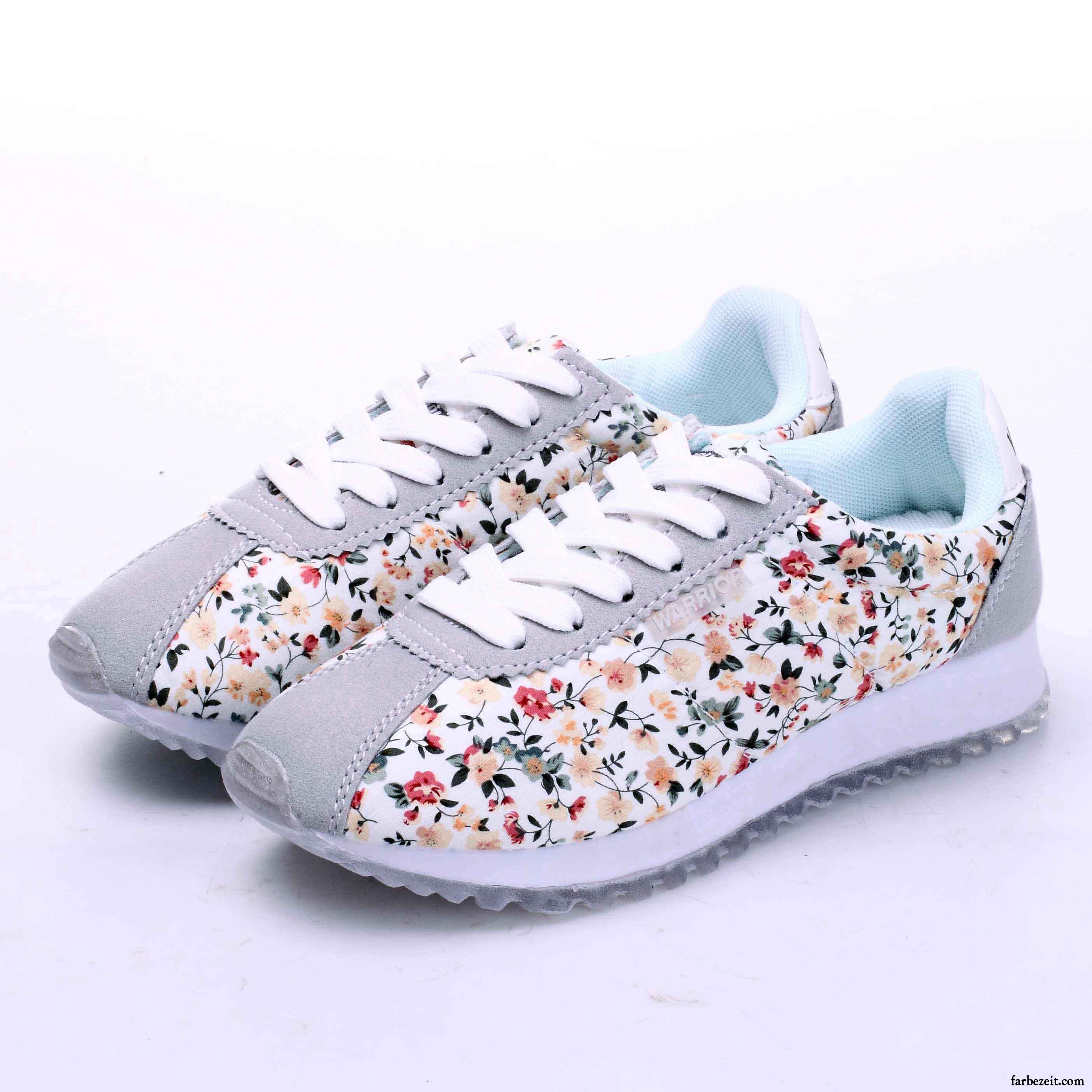 Turnschuhe Damen Blau Licht Blumen Atmungsaktiv Casual Tuch Schuhe Frisch Sportschuhe Laufschuhe Günstig