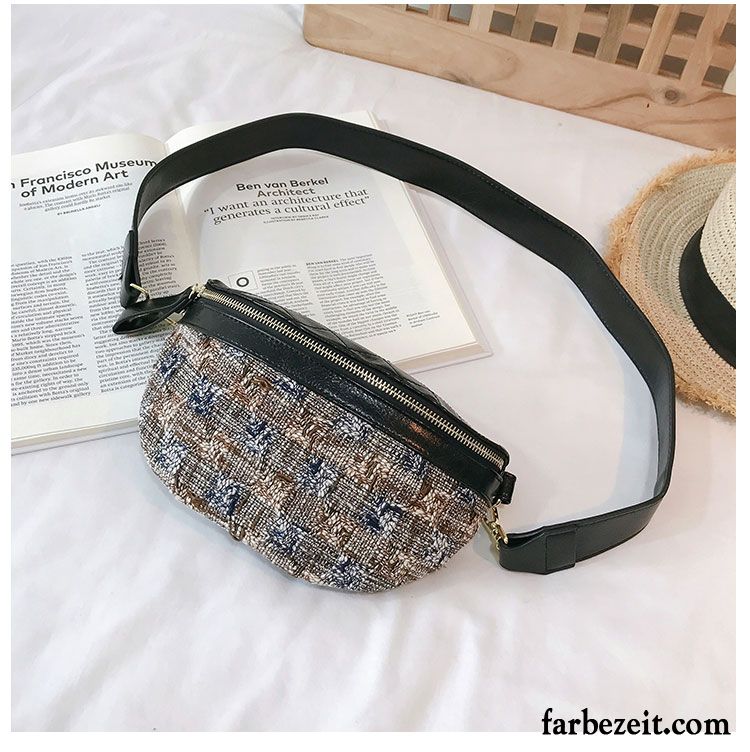 Umhängetaschen Damen Kette Gürteltasche Sommer Diamantform Mini Trend Schwarz