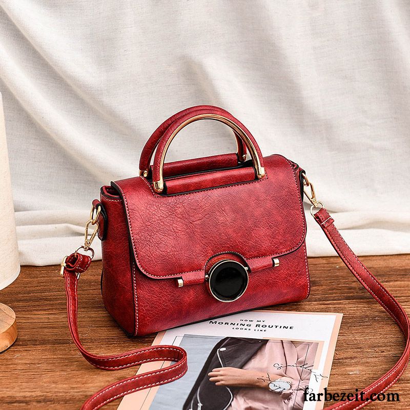 Umhängetaschen Damen Neu Mode All Match Trend Handtasche Mini Mischfarben Rot