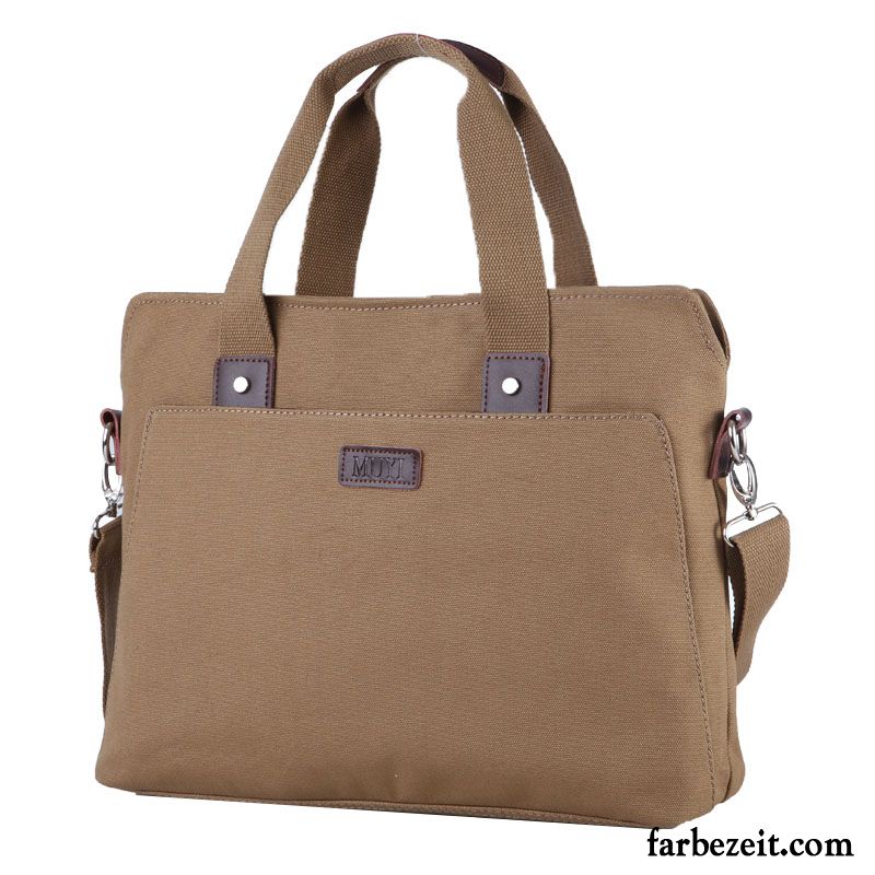 Umhängetaschen Herren Aktentasche Business Freizeit Handtasche Computer Tasche Retro Braun Grau