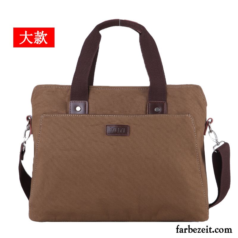 Umhängetaschen Herren Aktentasche Business Freizeit Handtasche Computer Tasche Retro Braun Grau