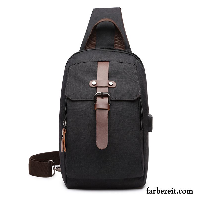 Umhängetaschen Herren Brusttasche Rucksack Trend Super Damen Oxford Tuch Grau