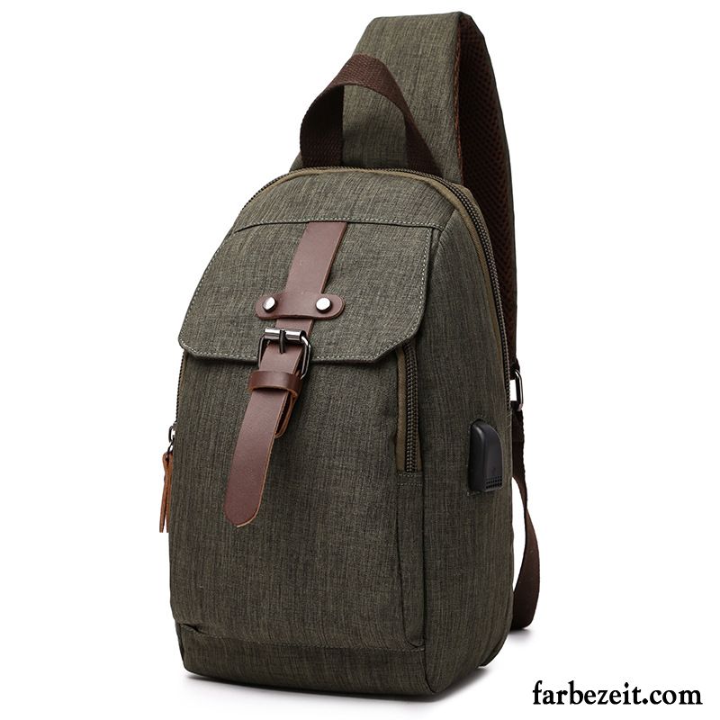 Umhängetaschen Herren Brusttasche Rucksack Trend Super Damen Oxford Tuch Grau