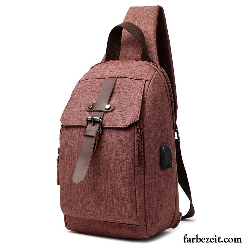 Umhängetaschen Herren Brusttasche Rucksack Trend Super Damen Oxford Tuch Grau