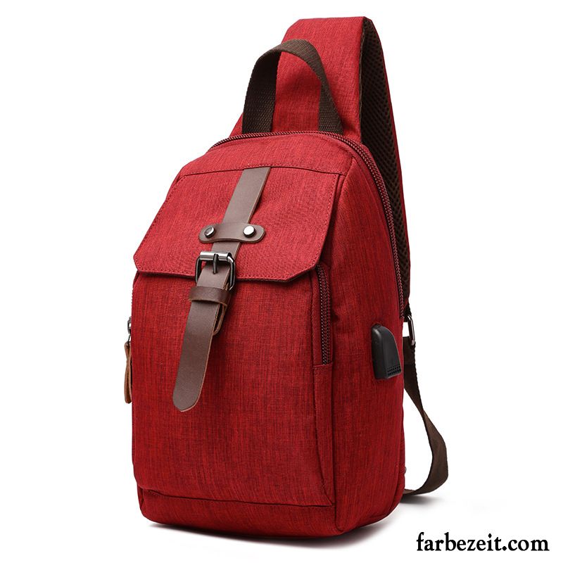 Umhängetaschen Herren Brusttasche Rucksack Trend Super Damen Oxford Tuch Grau