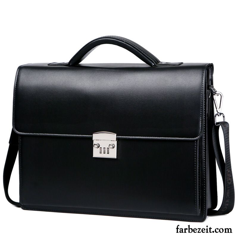 Umhängetaschen Herren Business Handtasche Aktentasche Echt Leder Clutch Boutique Schwarz