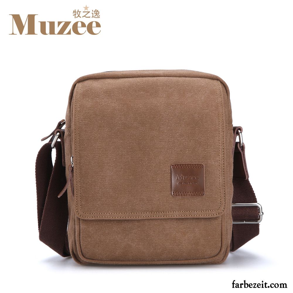 Umhängetaschen Herren Leinwand Mode Rucksack Trend Freizeit Khaki