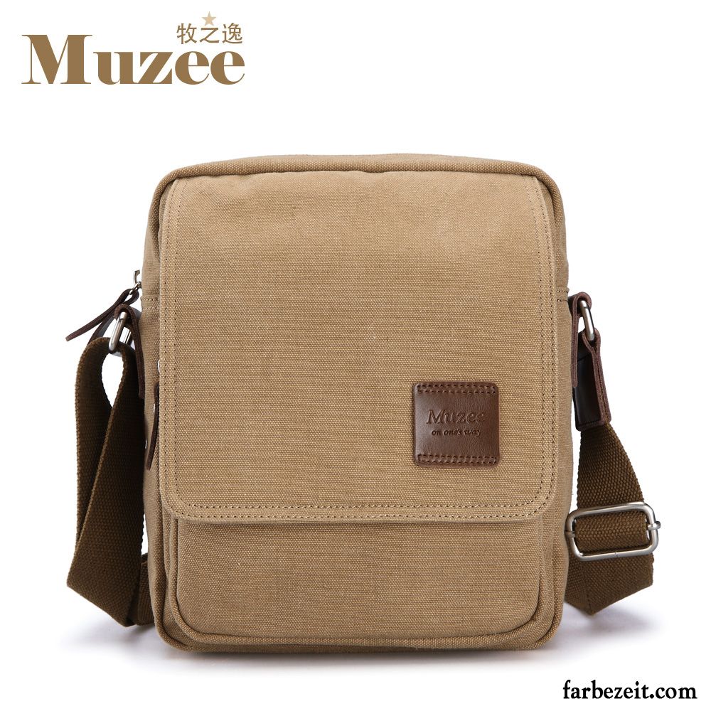 Umhängetaschen Herren Leinwand Mode Rucksack Trend Freizeit Khaki