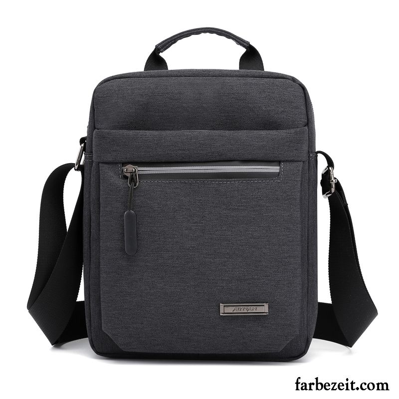 Umhängetaschen Herren Stoff Nylon Handtasche Leinwand Oxford Tuch Mini Grau