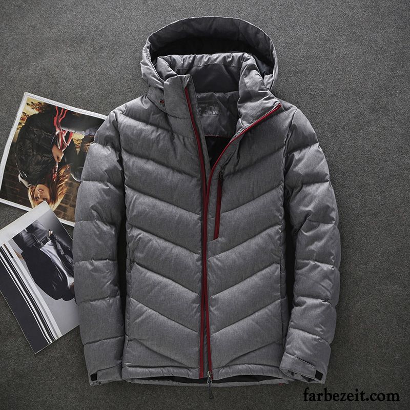 Warme Daunenjacke Herren Neu Trend Überzieher Daunenjacke Schüler Verdickung Draussen Schlank Schwarz Kurzer Absatz Ausverkauf Winter Günstig