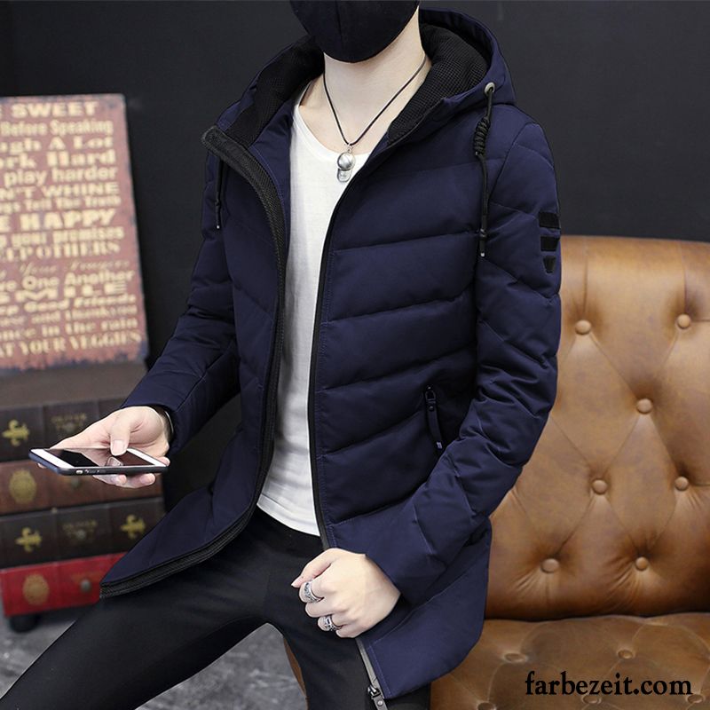 Warme Jacke Herren Neu Winter Trend Winterkleidung Überzieher Jugend Daunenjacke Schlank Langer Abschnitt Kaufen