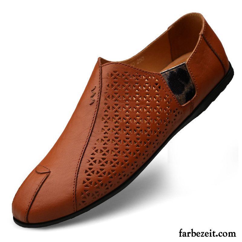 Warme Schuhe Herren Slip-on Trend Rot Casual Herbst Lederschue Faul Atmungsaktiv Schuhe Echtleder Neue Kaufen