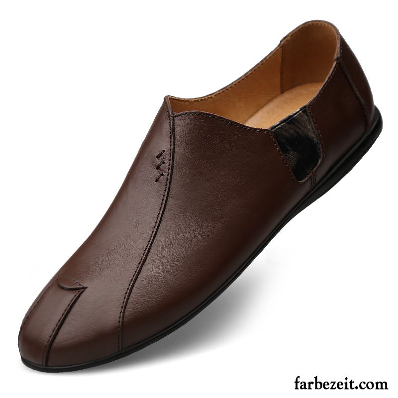 Warme Schuhe Herren Slip-on Trend Rot Casual Herbst Lederschue Faul Atmungsaktiv Schuhe Echtleder Neue Kaufen