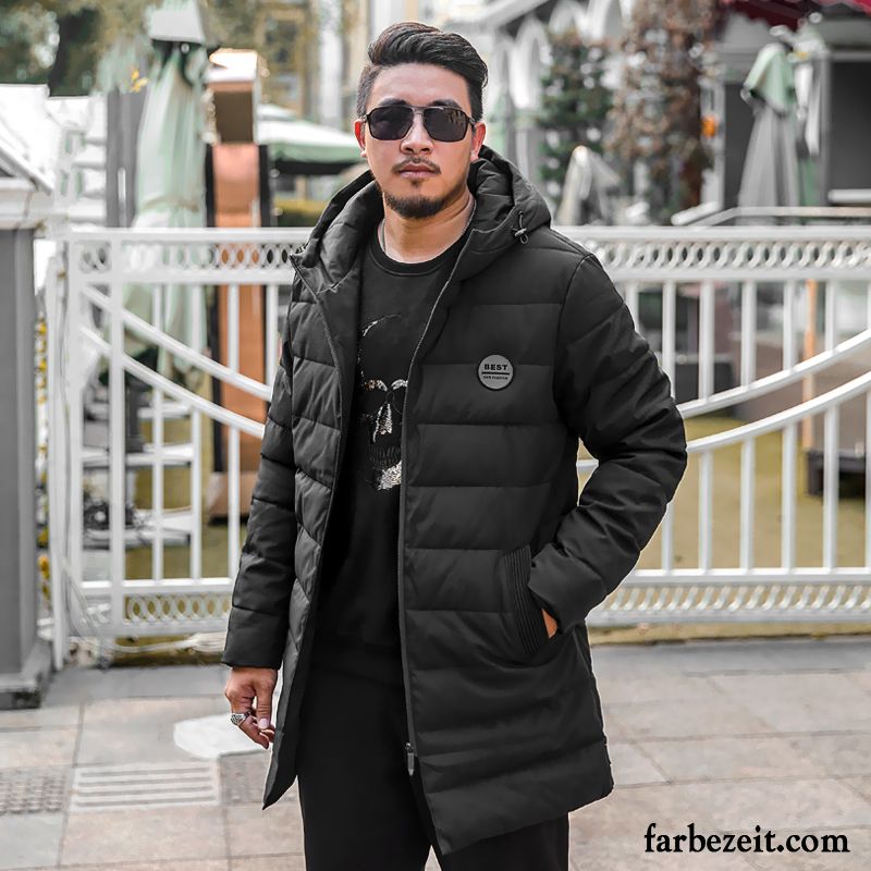 Warme Winterjacke Herren Langer Abschnitt Temperament Baumwollgepolsterte Grün Große Größe Winter Verdickung Baumwolle Neu Kaufen