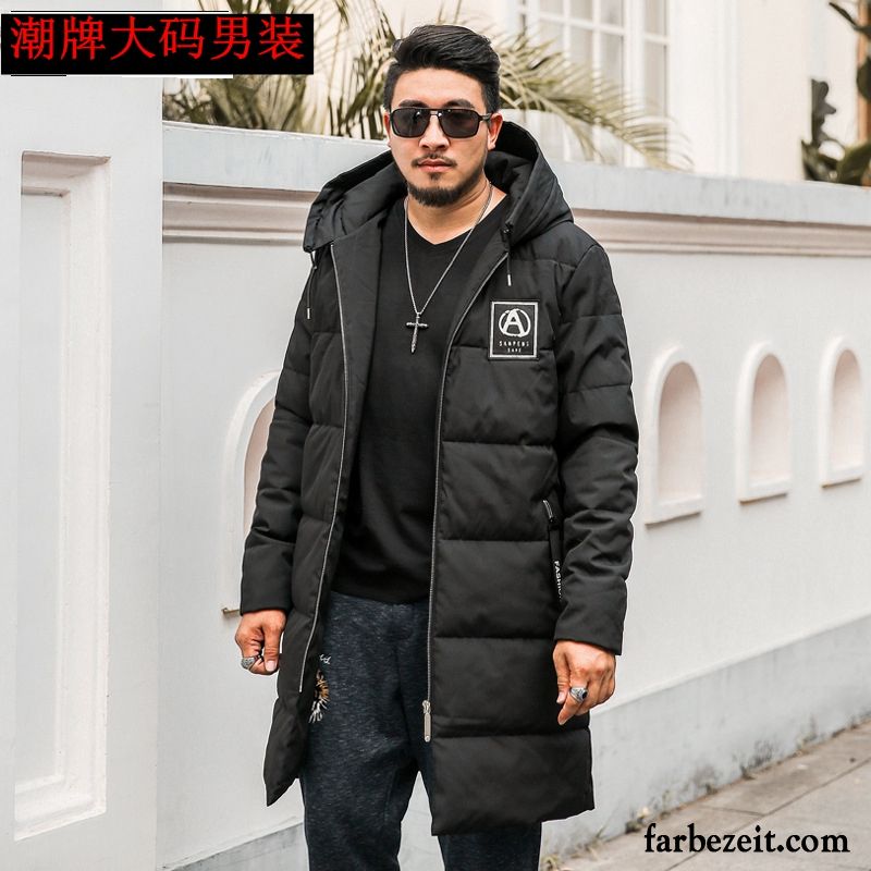 Warme Winterjacke Herren Langer Abschnitt Temperament Baumwollgepolsterte Grün Große Größe Winter Verdickung Baumwolle Neu Kaufen