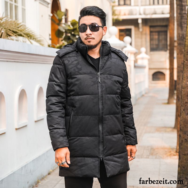 Warme Winterjacke Herren Langer Abschnitt Temperament Baumwollgepolsterte Grün Große Größe Winter Verdickung Baumwolle Neu Kaufen