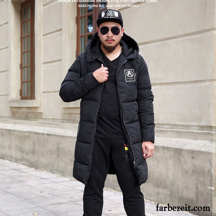 Warme Winterjacke Herren Langer Abschnitt Temperament Baumwollgepolsterte Grün Große Größe Winter Verdickung Baumwolle Neu Kaufen