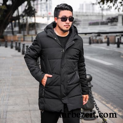 Warme Winterjacke Herren Langer Abschnitt Temperament Baumwollgepolsterte Grün Große Größe Winter Verdickung Baumwolle Neu Kaufen