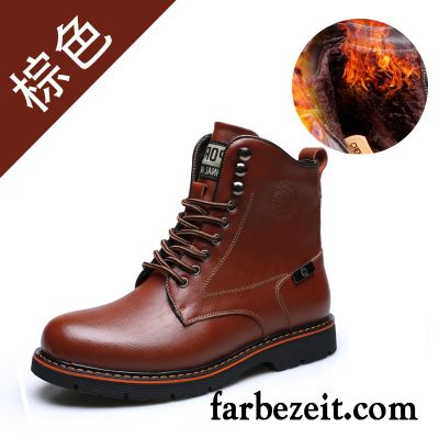 Wasserdichte Herren Hohe Trend Thermische Martin Stiehlt Leder England Plus Samt Cargo Schuhe Winter Baumwolle Schuhe Günstig