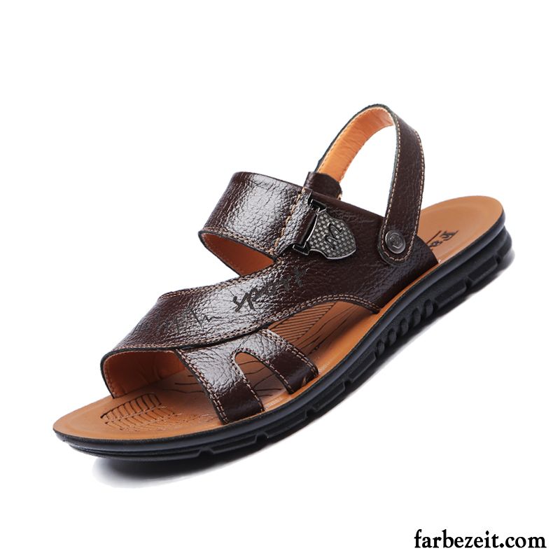 Wassersandalen Herren Sommer Große Größe Schuhe Sandalen Echtleder Casual Günstig