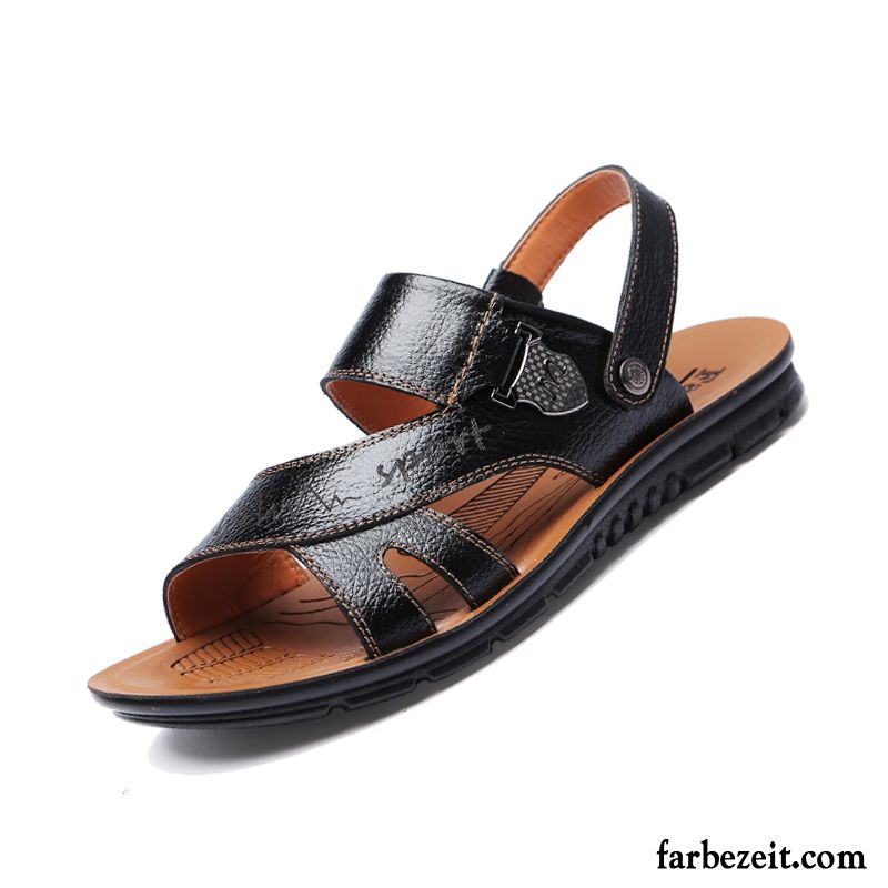 Wassersandalen Herren Sommer Große Größe Schuhe Sandalen Echtleder Casual Günstig