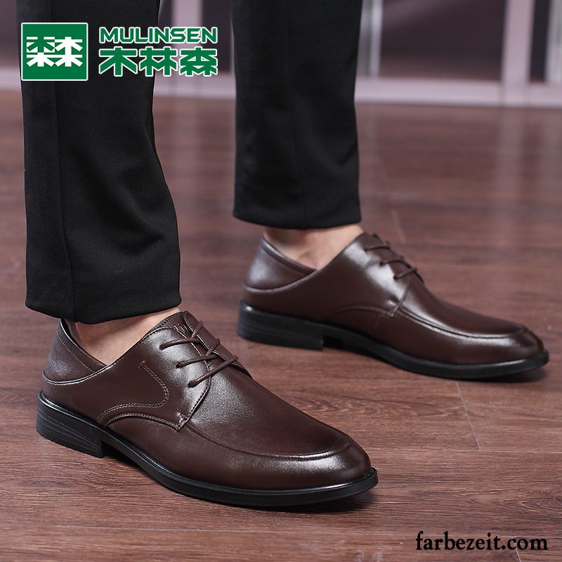 Schuhe Herren Feder Geschäft Lederschue Schnürschuh England Echtleder Original Schuhe Casual Trend Günstig