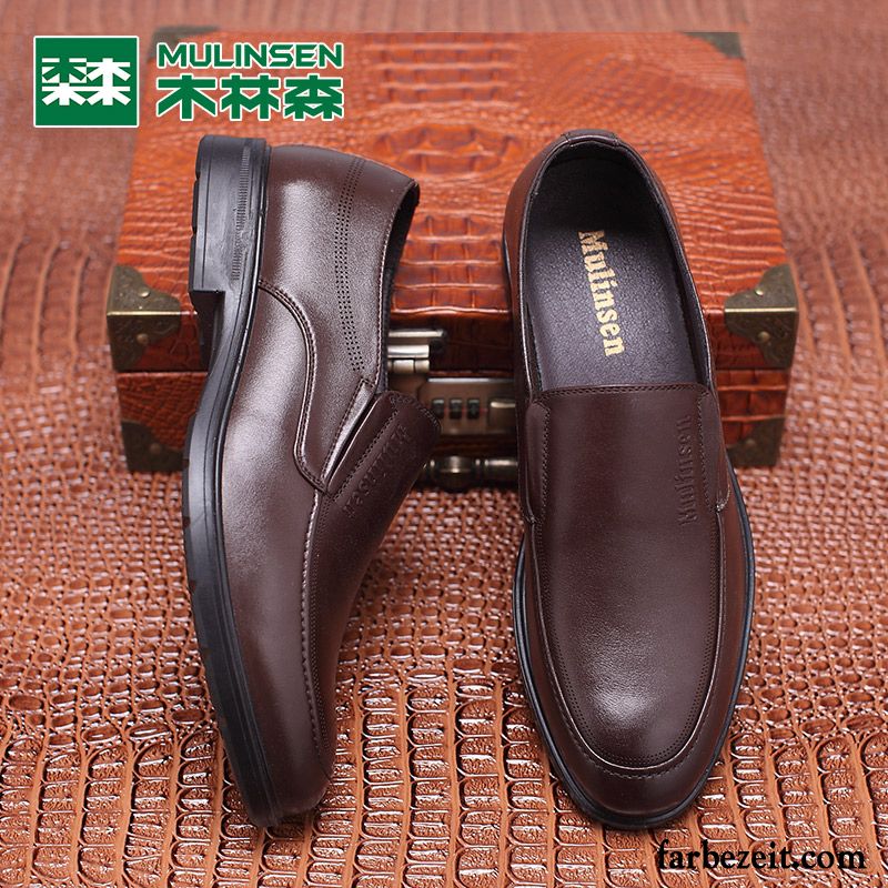 Schuhe Herren Feder Geschäft Lederschue Schnürschuh England Echtleder Original Schuhe Casual Trend Günstig