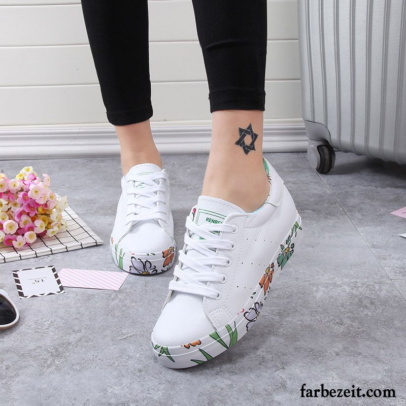 Weiß Sneaker Damen Schüler Feder Schuhe Tuch Schuhe Graffiti Skaterschuhe Kaufen