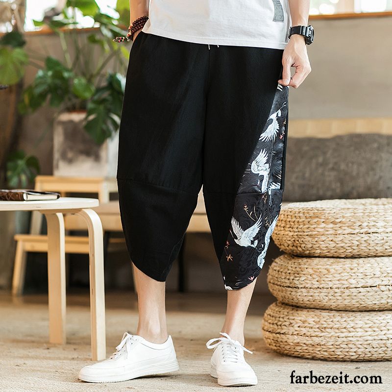 Weiße Chino Herren Weites Bein Lange Schwarz Hose Trend Freizeit Chinesischer Stil Herbst Große Größe Billig