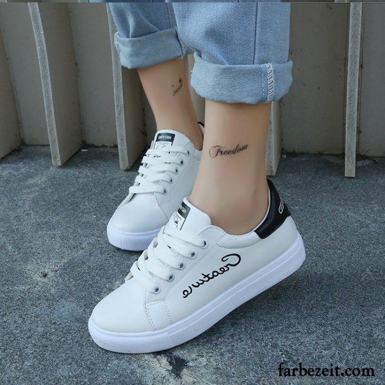 Weiße Freizeitschuhe Damen Casual Schnürung Allgleiches Herbst Skaterschuhe Trend Schüler Feder Weiß Kaufen