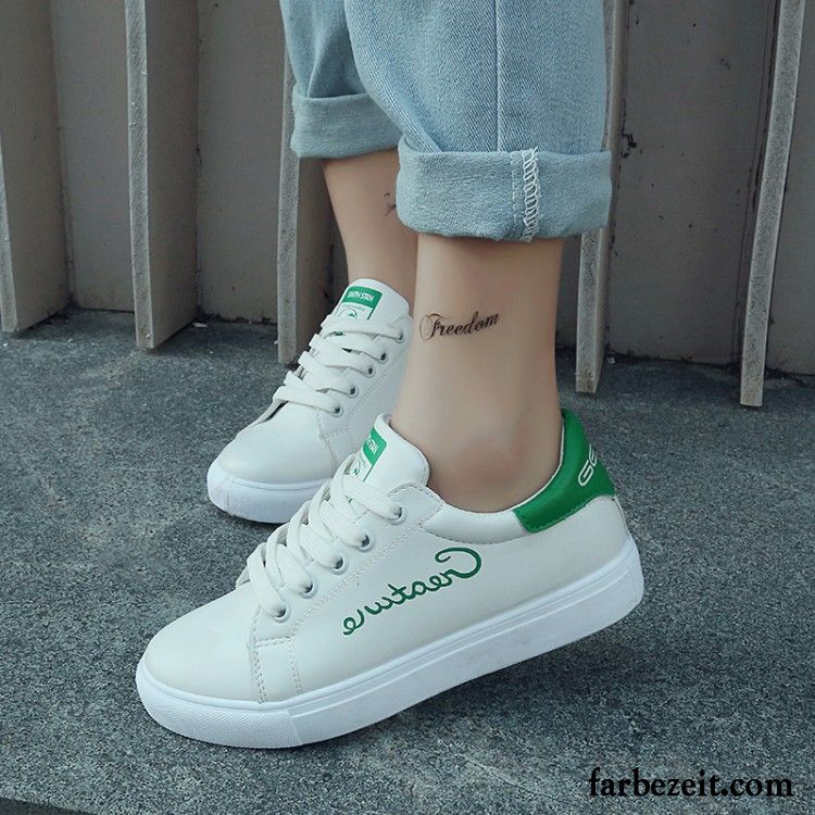 Weiße Freizeitschuhe Damen Casual Schnürung Allgleiches Herbst Skaterschuhe Trend Schüler Feder Weiß Kaufen